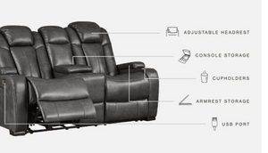 Turbulance Power Reclining Loveseat