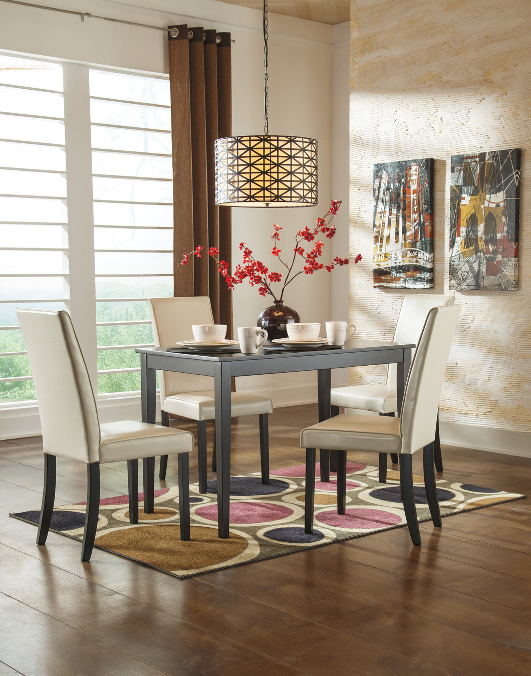 Kimonte Dining Table and 4 Chairs (2 COLORS)