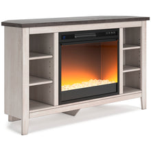 Load image into Gallery viewer, Dorrinson Corner TV Stand with Electric Fireplace
